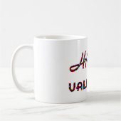 ハッピーバレンタインハートタイポグラフィおもしろいかわいい コーヒーマグカップ (左)
