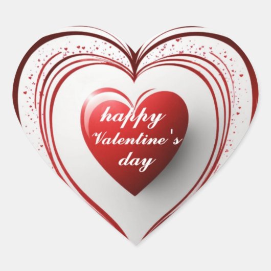 ハッピーバレンタインハート図形のロゴ ハートシール (正面)