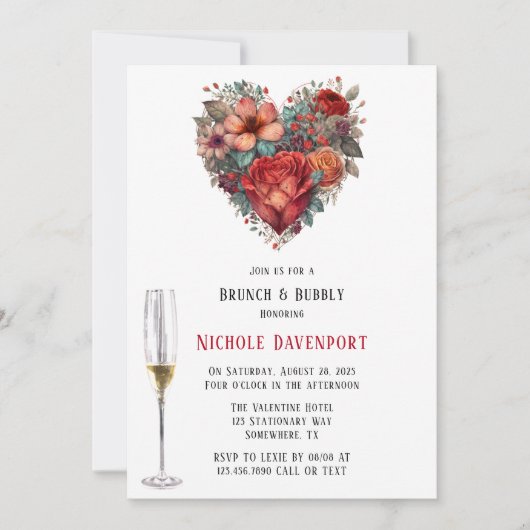 ハッピーバレンタインバラブランチ&バブリー 招待状 (正面)