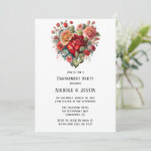 ハッピーバレンタインバラヴィンテージ婚約パーティ 招待状 (スタンド正面)