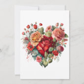 ハッピーバレンタインバラヴィンテージ婚約パーティ 招待状 (裏面)