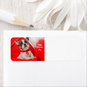 ハッピーバレンタインフランスののブルドッグ ラベル (インサイチュ)