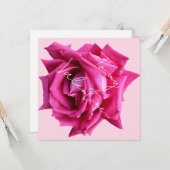 ハッピーバレンタインホットピンクバラフローラボホグラム カード (正面/裏面インサイチュ)