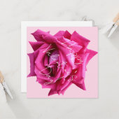 ハッピーバレンタインホットピンクバラフローラボホグラム カード (正面/裏面インサイチュ)