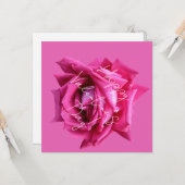 ハッピーバレンタインホットピンクバラフローラボホグラム カード (正面/裏面インサイチュ)