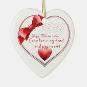 ハッピーバレンタインラブデザインポスター セラミックオーナメント (右)