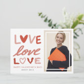 ハッピーバレンタイン写真グリーティングカード シーズンカード (スタンド正面)