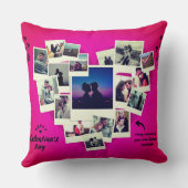 ハッピーバレンタイン写真コラージュパーソナライズされたラブ クッション (裏面)