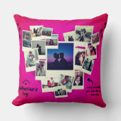 ハッピーバレンタイン写真コラージュパーソナライズされたラブ クッション (正面)