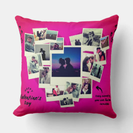 ハッピーバレンタイン写真コラージュパーソナライズされたラブ クッション
