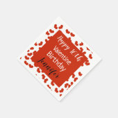 ハッピーバレンタイン誕生日パーティー スタンダードカクテルナプキン (角)