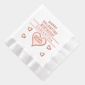 ハッピーバレンタイン10誕生日ハート名 箔ナプキン (右)