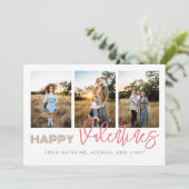 ハッピーバレンタイン3フォトコラージファミリーカード シーズンカード (スタンド正面)