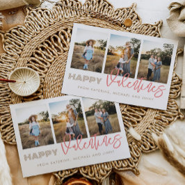 ハッピーバレンタイン3フォトコラージファミリーカード シーズンカード
