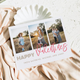 ハッピーバレンタイン3フォトコラージファミリーカード シーズンカード