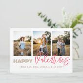 ハッピーバレンタイン3フォトコラージファミリーカード シーズンカード (スタンド正面)