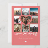 ハッピーバレンタイン9フォトコラージュカップル家族 シーズンカード (正面)