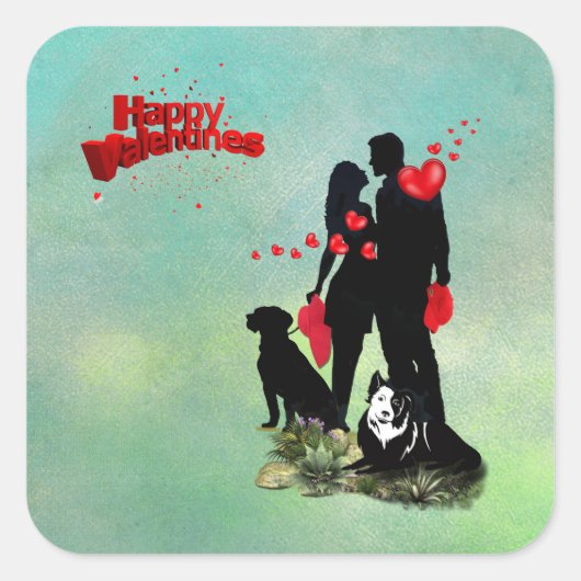 ハッピーバレンタイン スクエアシール (正面)