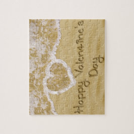 「ハッピーバレンタイン」書のハート ジグソーパズル