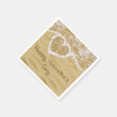 「ハッピーバレンタイン」書のハート スタンダードカクテルナプキン (角)