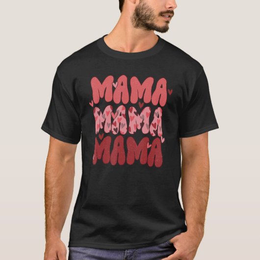 ハッピーバレンタインMama One愛されたママバレンタインD Tシャツ (正面)