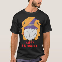 ハッピーバレーボールハロウィンおもしろい- Tシャツ