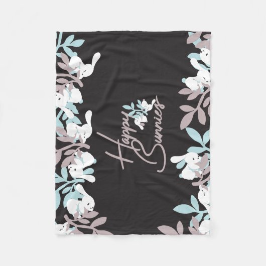 ハッピーバンニー フリースブランケット (正面)