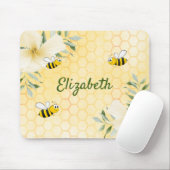 ハッピーバンブルビーズイエローハニカムの夏の名前 マウスパッド (マウス)