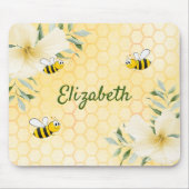 ハッピーバンブルビーズイエローハニカムの夏の名前 マウスパッド (正面)