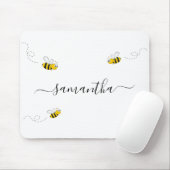 ハッピーバンブルミツバチ夏のおもしろいユーモアのモノグラム マウスパッド (マウス)