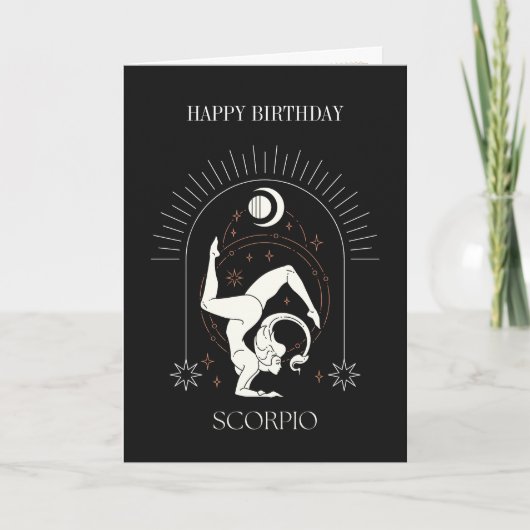 ハッピーバースデイスティック蠍座〔占星術の〕十二宮図占星術カード 招待状 (正面)