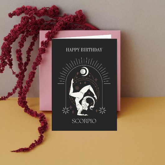 ハッピーバースデイスティック蠍座〔占星術の〕十二宮図占星術カード 招待状