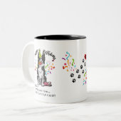 ハッピーバースデーあなたのボーダーコリー犬のピンクの靴 ツートーンマグカップ (正面左)