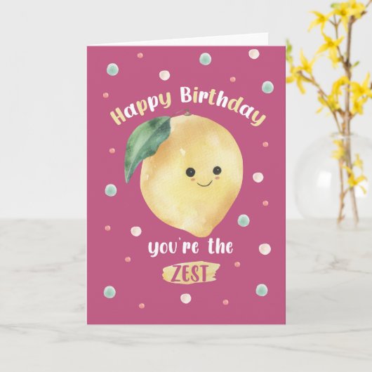 ハッピーバースデーあなたはゼストレモ最高のンキュート カード (黄色い花)