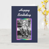 ハッピーバースデーあるピエロはユーモアを望む カード (黄色い花)