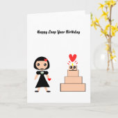 ハッピーバースデーうるう年 カード (黄色い花)