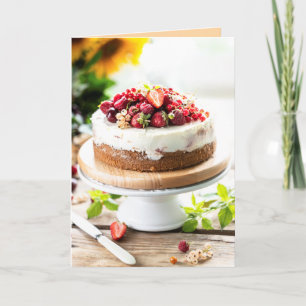 ハッピーバースデーおいしいケーキ カード