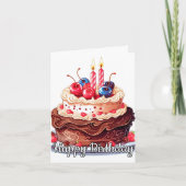 ハッピーバースデーおいしいチョコレートケーキアート カード (正面)