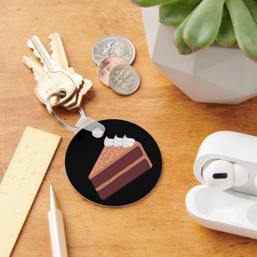 ハッピーバースデーおいしいチョコレートケーキ キーホルダー (デスク)