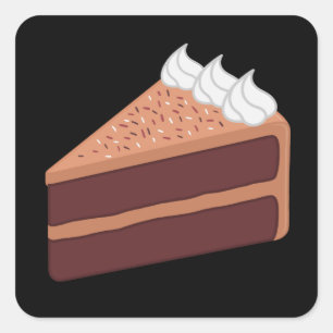 ハッピーバースデーおいしいチョコレートケーキ スクエアシール