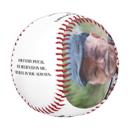 ハッピーバースデーおじいちゃん。カスタム写真 野球ボール (アングル)