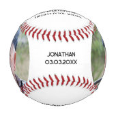 ハッピーバースデーおじいちゃん。カスタム写真 野球ボール (正面)
