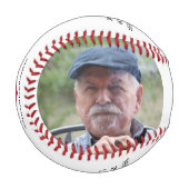 ハッピーバースデーおじいちゃん。カスタム写真 野球ボール (正面左)