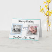 「ハッピーバースデーおじいちゃん」フォト誕生日カード カード (黄色い花)