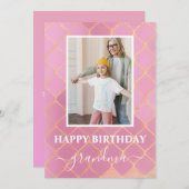 ハッピーバースデーおばあちゃんの写真カード シーズンカード (正面/裏面)