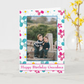 ハッピーバースデーおばあちゃんの写真フローラの背景 カード (黄色い花)