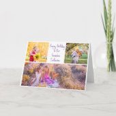 ハッピーバースデーおばあちゃんカスタムのグランドキッズ写真 カード (正面)