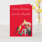 ハッピーバースデーおばあちゃんパロット カード (黄色い花)