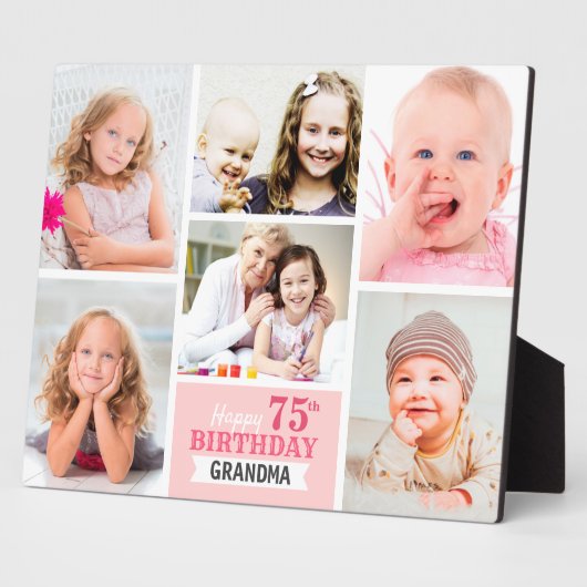 ハッピーバースデーおばあちゃんパーソナライズされたフォトコラージュ フォトプラーク (側面)
