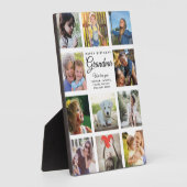 ハッピーバースデーおばあちゃんモダンフォトコラージシック フォトプラーク (側面)